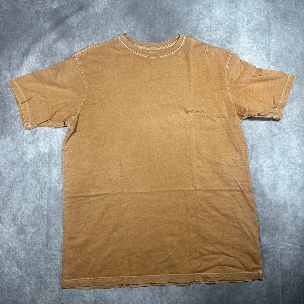 Columbia Mens T-Shirt XL Sun Faded Orange Embroidered Logo Crewneck Casual Tee